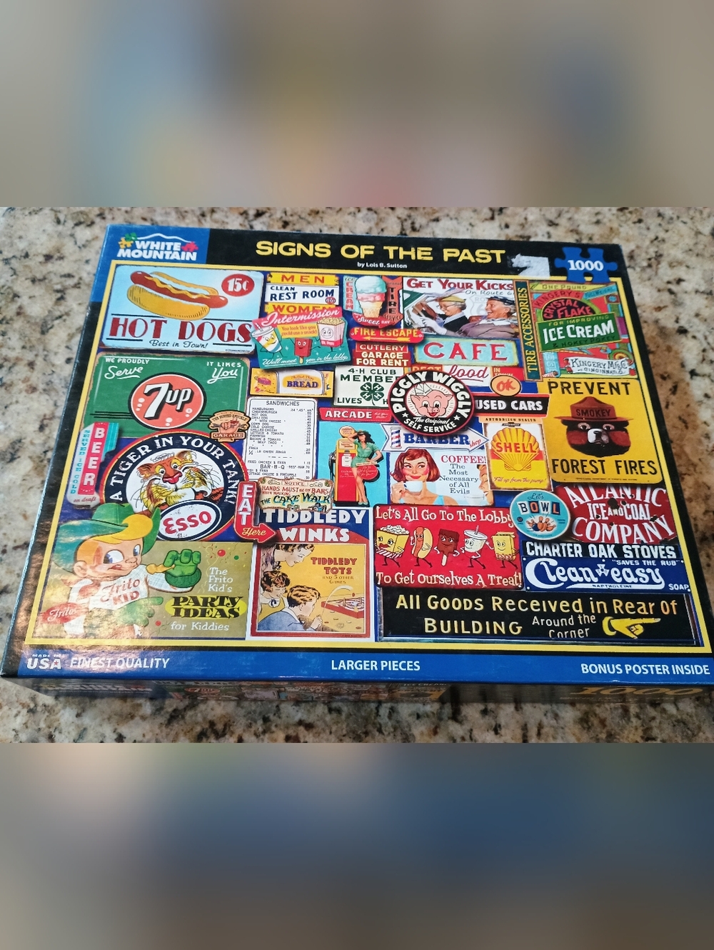 Signs of the Past Retro White Mountain 1000 Piece Puzzle